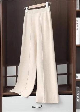 Теплые женские ангоровые брюки палаццо