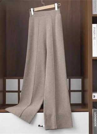 Теплые женские ангоровые брюки палаццо
