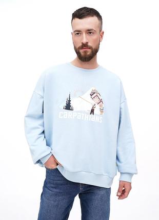 Bravery original oversize блакитний "carpathians" світшот