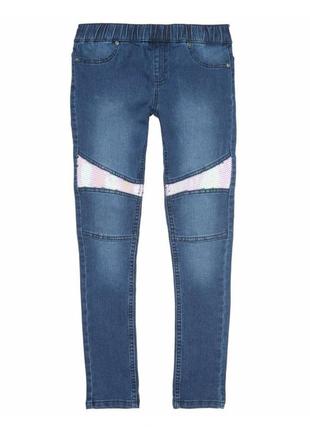 Нарядные джинсы женские джеггинсы пайетки y.f.k.