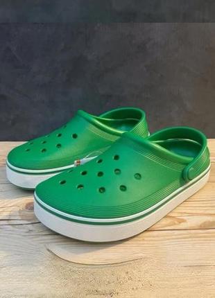 Крокс крокбенд клог зелені crocs crocband clog off court green ivy