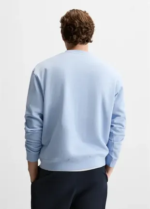 Свитшот утепленный в голубом цвете с круглым вырезом и длинными рукавами zara