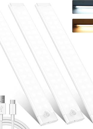 Светодиодная подсветка для кухни shirylzee, упаковка из 3 72 светодиодов для шкафов, аккумулятор емкостью 2000