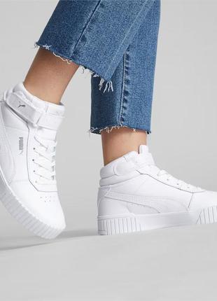 Жіночі хайтопи, високі кросівки puma carina 2.0 mid, 100% оригінал8 фото