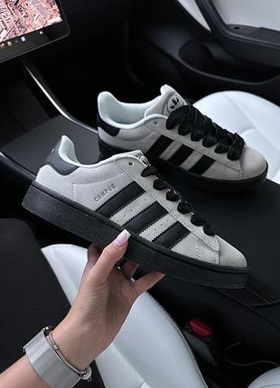 Брендовые мужские кроссовки adidas campus 00s silver black * pinapd