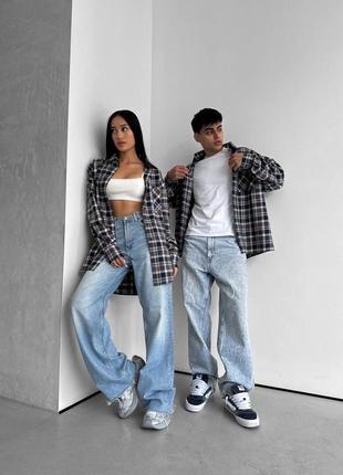 Парні сорочки в клітинку італійська фланель family look6 фото