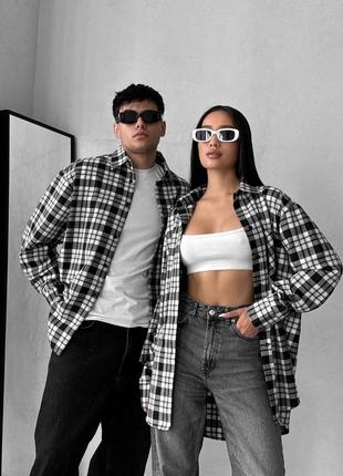 Парні сорочки в клітинку італійська фланель family look9 фото