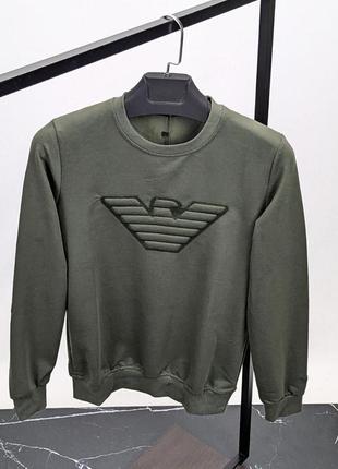 Хакі чоловічий світшот в стилі armani