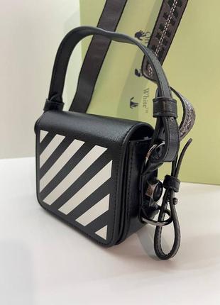 Женская сумка off white diag flap bag, черная