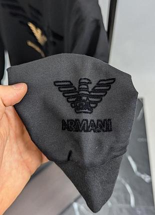 Черный мужской свитшот с принтом в стиле armani