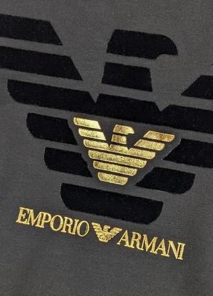 Черный мужской свитшот с принтом в стиле armani