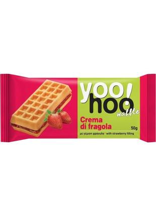 Бельгийские вафли ambrosia yoo! hoo с начинкой клубника 50 г (5205422014122)