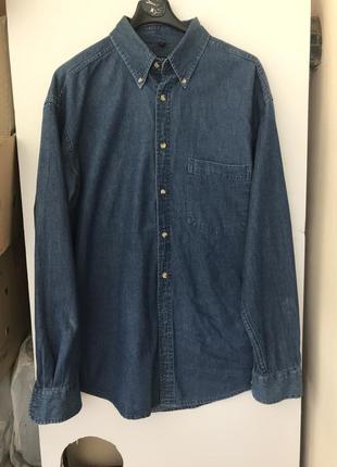 Джинсовая мужская рубашка батал. autentic