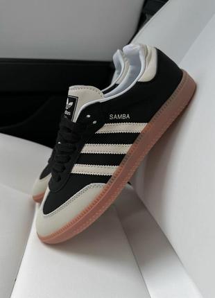 Брендовые мужские кроссовки adidas samba og black wonder white * pinapd