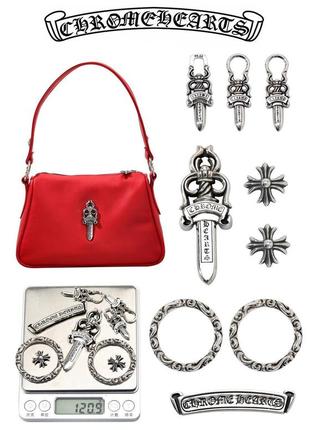 Сумка chrome hearts фурнитура серебро 925
