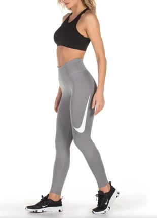 Леггинсы для бега женские nike 7/8 cj1979-073 серые. размер l