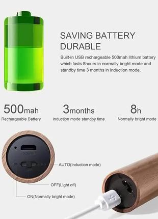 Лампа, светильник led с датчиком движения и встроенным аккумулятором на 500mah induction lamp