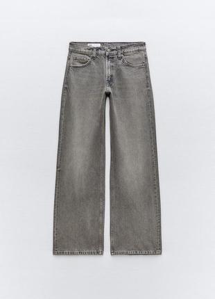 Широкое джинсы zara широкие прямые джинсы zara женские джинсы zara средняя посадка размер 38; бренд zara.