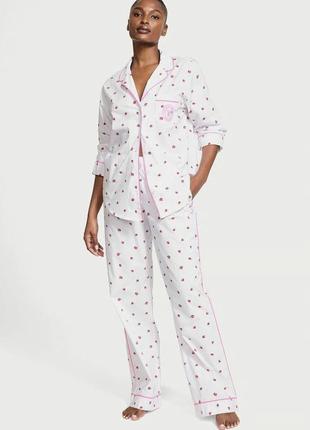 Котонова піжама 100% cotton long pajama set floral