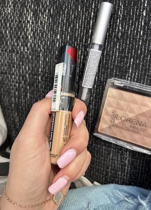 Консилер loreal, контуринг, гель для брів, все нове