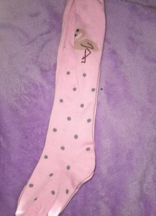 Колготки дитячі рожеві фламінго