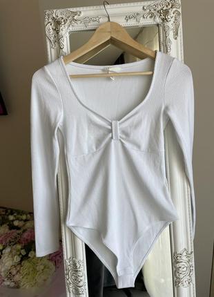 Новое белое боди h&amp;m в рубчик🤍
