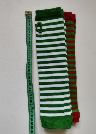 Митенки трикотажные в полоску