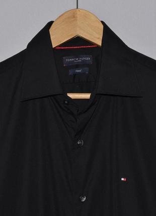 Чорна сорочка короткий рукав tommy hilfiger shirt3 фото