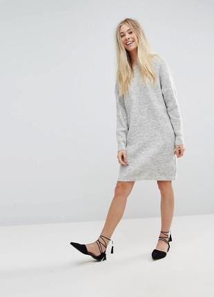 Тепла вязана сукня светр в рубчик оверсайз