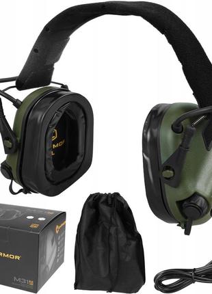 Наушники активные для стрельбы opsmen earmor m31 plus зеленый