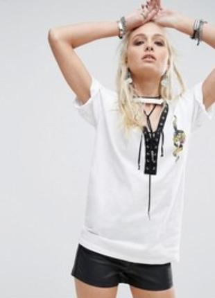 Guns n roses футболка на шнуровке с принтом