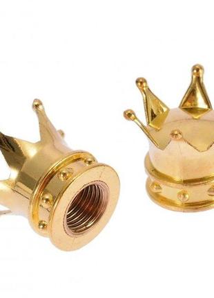 Ковпачки на ніпель для скутера, велосипеда, мотоцикла alitek корона gold, 2 шт.