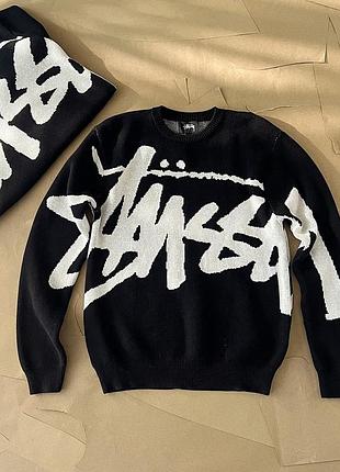 Свитер stussy big logo черный