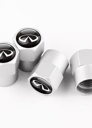 Металлические колпачки на ниппель для инфинити short silver matte infiniti - 4 шт