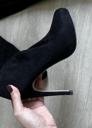 Сапоги ботфорти високі замшеві чулки