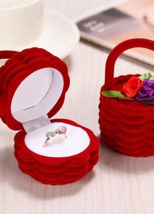 Футляр для кольца, украшений diamant корзинка red velvet