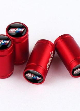 Колпачки на ниппель для спортивных автомобилей alitek sports red, 4 шт