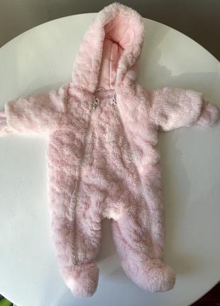 Пушистый зимний комбинезон для младенцев