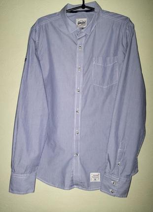 Чоловіча сорочка рубашка смугаста superdry на довгий рукав