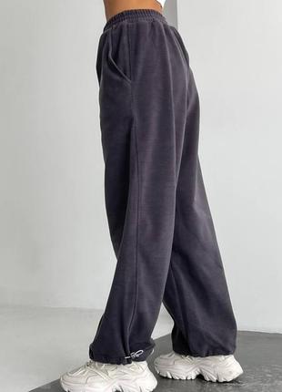 Женские широкие флисовые брюки, джоггеры, женккие ширинкие флисовые брюки, джоггеры, брюки