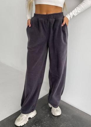 Женские широкие флисовые брюки, джоггеры, женккие ширинкие флисовые брюки, джоггеры, брюки