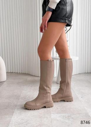 Сапоги женские merry беж натуральная кожа зима