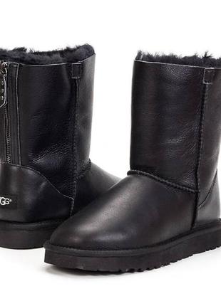 Натуральные женские угги ugg australia zip back lether (молния сзади)