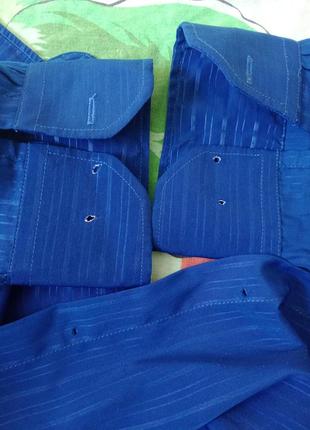 Fen pile excellent 100% silk. шелковая рубашка-рубаха шелк натуральный цвет электрика9 фото