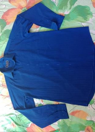 Fen pile excellent 100% silk. шелковая рубашка-рубаха шелк натуральный цвет электрика8 фото
