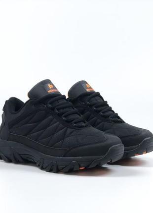Зимние мужские кроссовки merrell winter black orange черного с оранжевым цветов термо