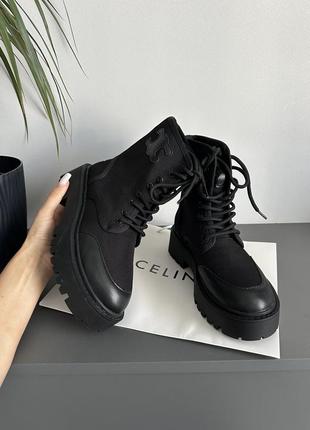 Сапоги сапоги черные осенние селин celine ботинки
