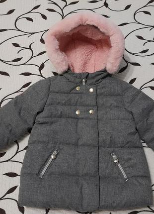 Куртка еврозима на меху на девочку 6-9 месяцев, фирмы c&a