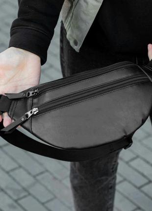 Мужская поясная сумка бананка из экокожи azolчерная