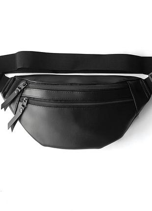 Мужская поясная сумка бананка из экокожи azolчерная